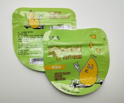 キャンデーPE80のジッパーが付いている小さいプラスチック袋のための40g注文の定形袋