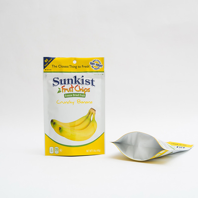 1.4oz乾燥したバナナは食品包装のジッパーが付いている再生利用できる立場の袋を欠く