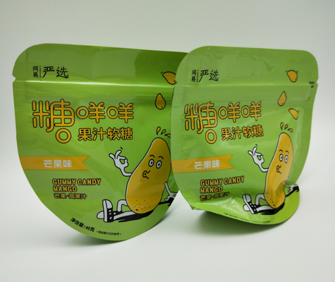 キャンデーPE80のジッパーが付いている小さいプラスチック袋のための40g注文の定形袋