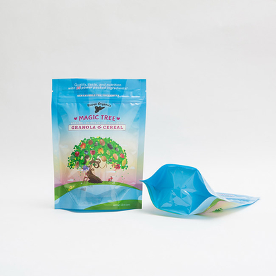 12OZ 100mmの習慣はグラノーラの穀物のために包むプラスチック ジッパーのジップ ロック式の袋を印刷した