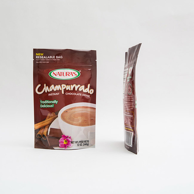 340g Champurradoの立場の袋のジッパーが付いている即刻のHocolateパッキング袋