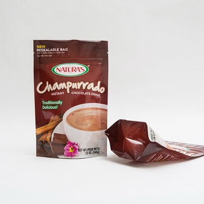 340g Champurradoの立場の袋のジッパーが付いている即刻のHocolateパッキング袋