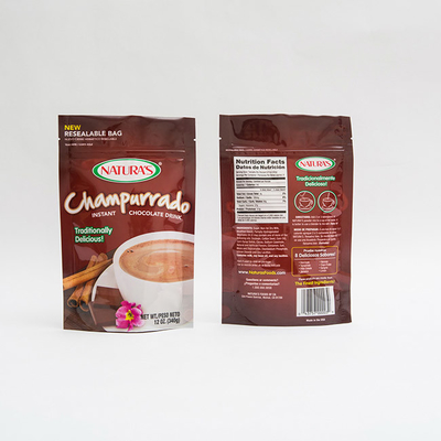 340g Champurradoの立場の袋のジッパーが付いている即刻のHocolateパッキング袋
