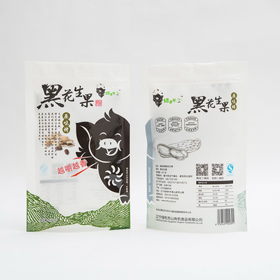 180gは注文のプラスチック食糧が102ミクロンを袋に入れる袋のフルーツの上のピーナツ立場を焼いた