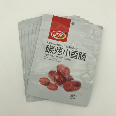 食品包装袋のための180g AL7のプラスチック袋はジッパーが付いている焼かれたソーセージを焦がす