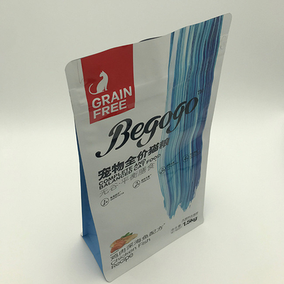 280 X 210MMの1.5kg平底の再生利用できる包装の側面のガセット袋PET12の猫の餌